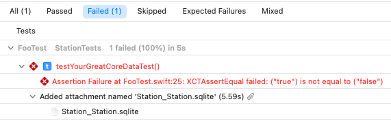 Xcode Test Result
